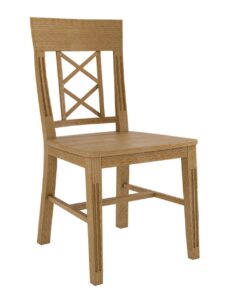 Esszimmerstuhl Chalet mit Holzsitz 2 Kreuzen an der Lehne und losem Sitzkissen Pinie massiv Pinie karamell ohne Sitzkissen