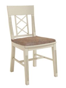 Esszimmerstuhl Chalet mit Holzsitz 2 Kreuzen an der Lehne und losem Sitzkissen Pinie massiv Pinie lipizano mit Sitzkissen hellbraun sublim 11