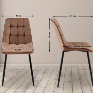 Esszimmerstuhl Gifford Samt braun