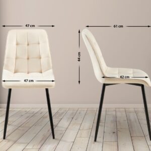 Esszimmerstuhl Gifford Samt creme