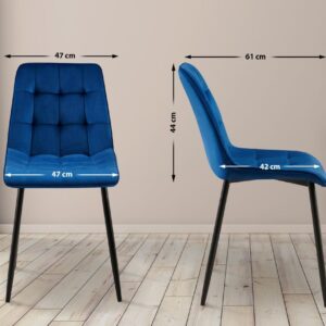 Esszimmerstuhl Gifford Samt dunkelblau