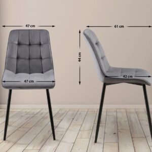 Esszimmerstuhl Gifford Samt dunkelgrau