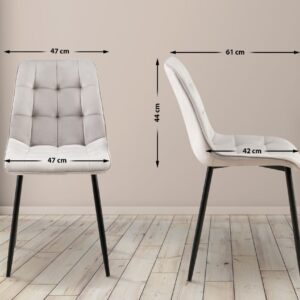 Esszimmerstuhl Gifford Samt grau