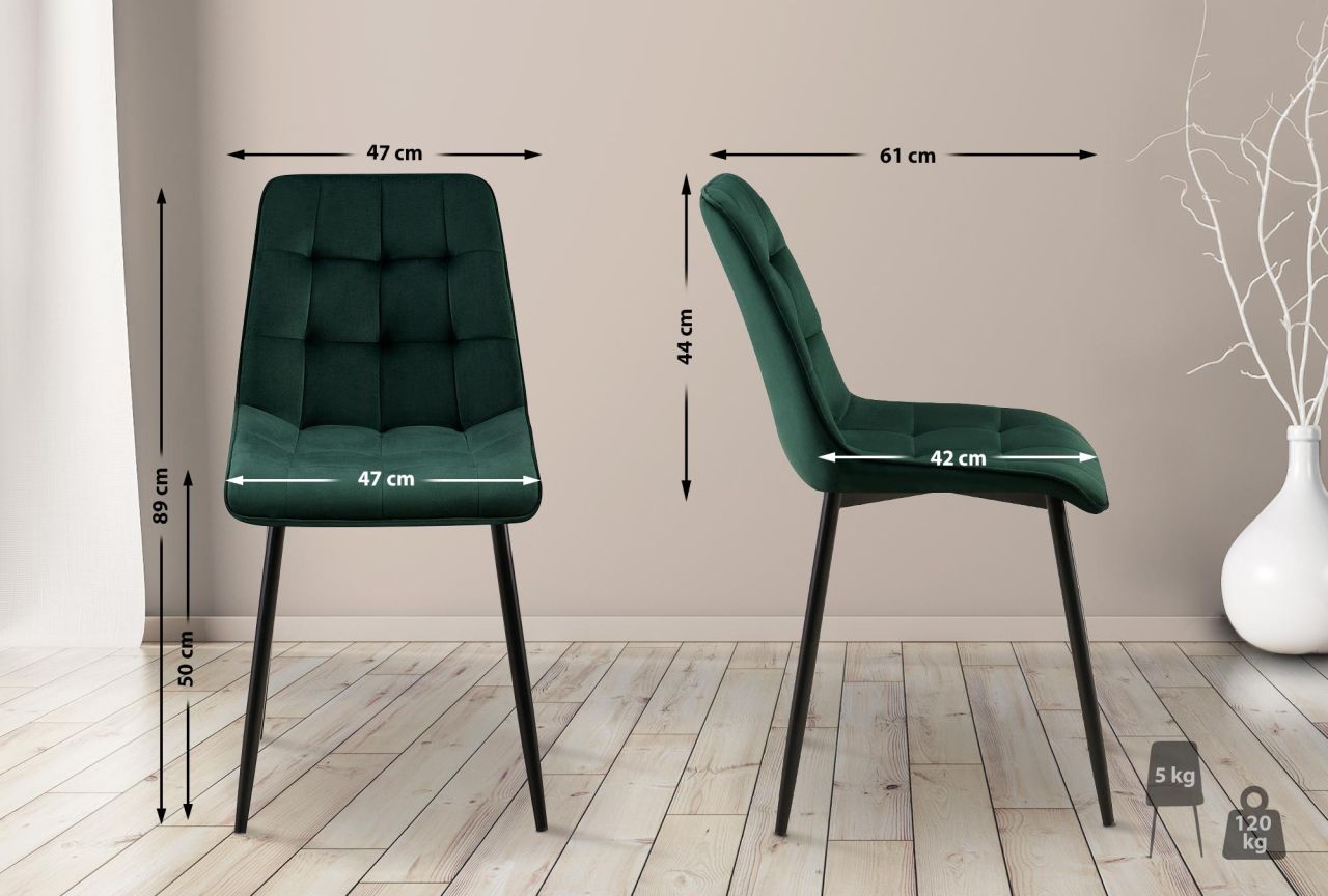 Esszimmerstuhl Gifford Samt grün 1 Esszimmerstuhl Gifford Samt grün