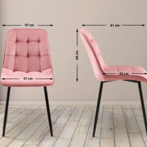 Esszimmerstuhl Gifford Samt pink