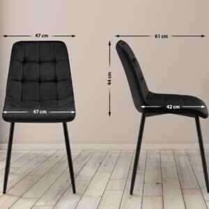 Esszimmerstuhl Gifford Samt schwarz