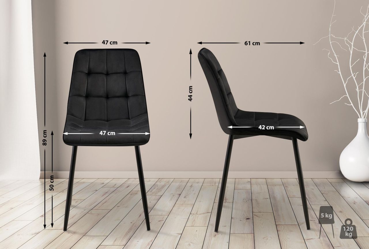 Esszimmerstuhl Gifford Samt schwarz 1 Esszimmerstuhl Gifford Samt schwarz