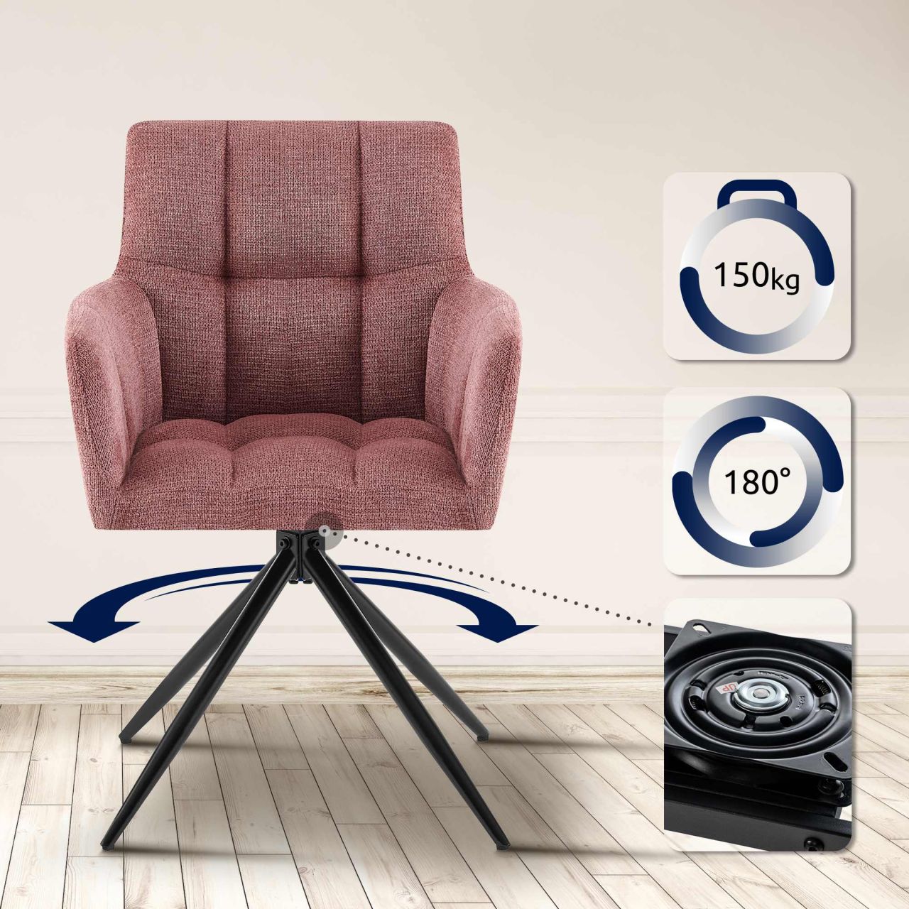 Esszimmerstuhl Jonah Stoff rubinrot 1 Esszimmerstuhl Jonah Stoff rubinrot