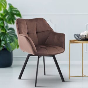 Esszimmerstuhl Jordi Samt braun