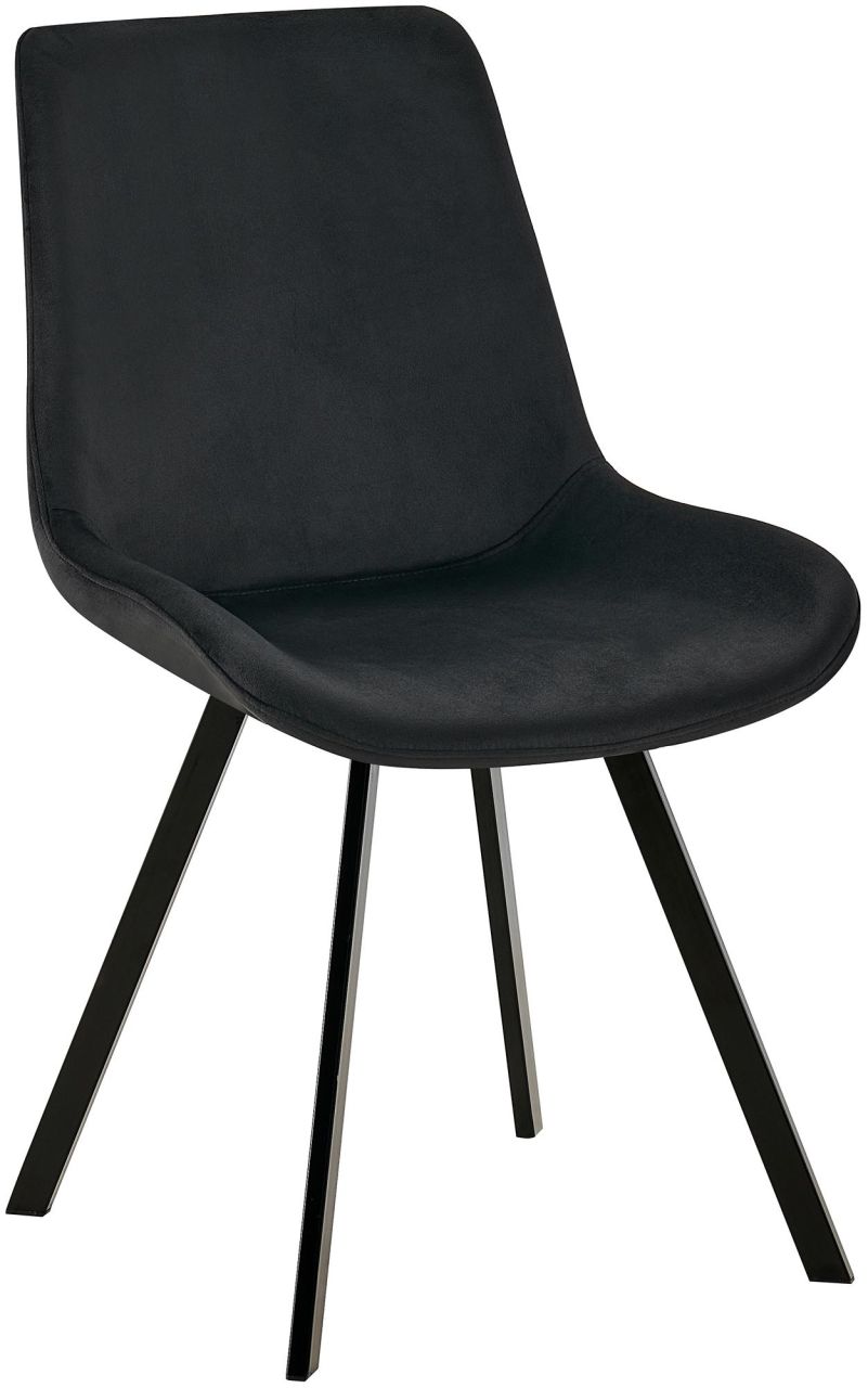 Esszimmerstuhl Lewes Samt schwarz 1 Esszimmerstuhl Lewes Samt schwarz