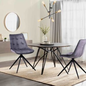 Esszimmerstuhl Merna Samt dunkelgrau