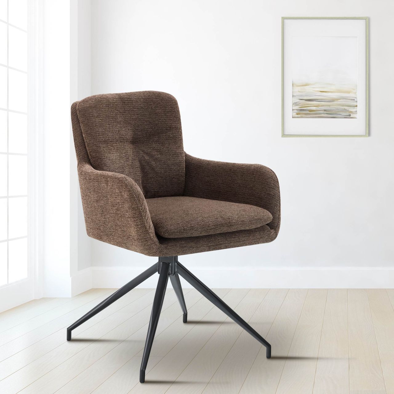 Esszimmerstuhl Pickett Stoff braun 1 Esszimmerstuhl Pickett Stoff braun