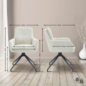 Esszimmerstuhl Pickett Stoff creme