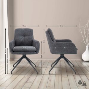 Esszimmerstuhl Pickett Stoff dunkelgrau