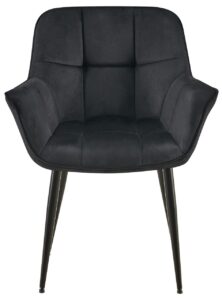 Esszimmerstuhl Roseville Samt schwarz