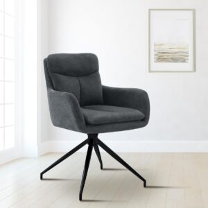 Esszimmerstuhl Somers Stoff dunkelgrau