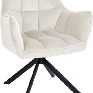 Esszimmerstuhl Swing Samt schwarz creme