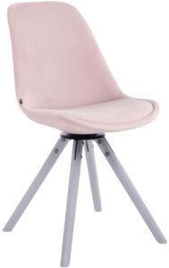 Esszimmerstuhl Troyes Samt Rund weiss pink