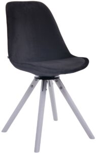 Esszimmerstuhl Troyes Samt Rund weiss schwarz