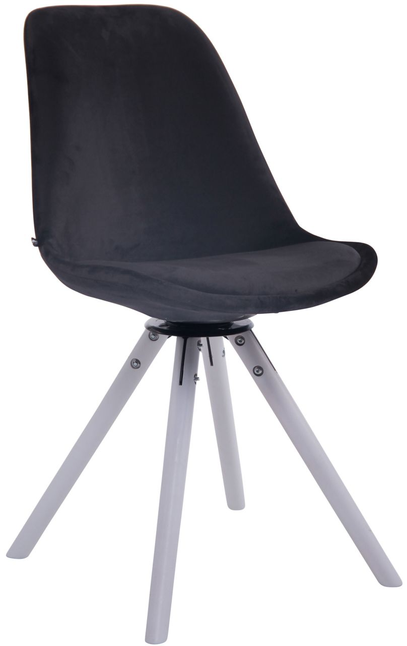 Esszimmerstuhl Troyes Samt Rund weiß schwarz 1 Esszimmerstuhl Troyes Samt Rund weiß schwarz