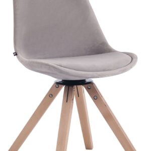 Esszimmerstuhl Troyes Samt Square natura grau