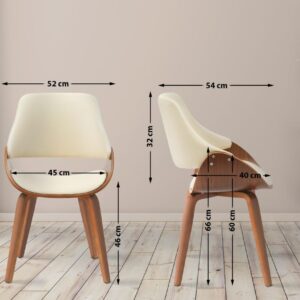 Esszimmerstuhl Vangale Kunstleder walnuss/creme