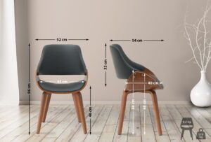 Esszimmerstuhl Vangale Kunstleder walnussschwarz