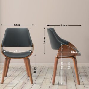 Esszimmerstuhl Vangale Kunstleder walnuss/schwarz