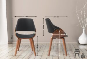 Esszimmerstuhl Vangale Stoff walnussschwarz