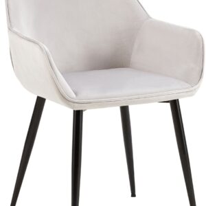 Esszimmerstuhl Vessa Samt hellgrau