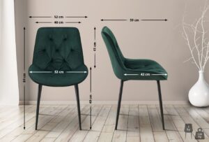 Esszimmerstuhl Wallace Samt gruen