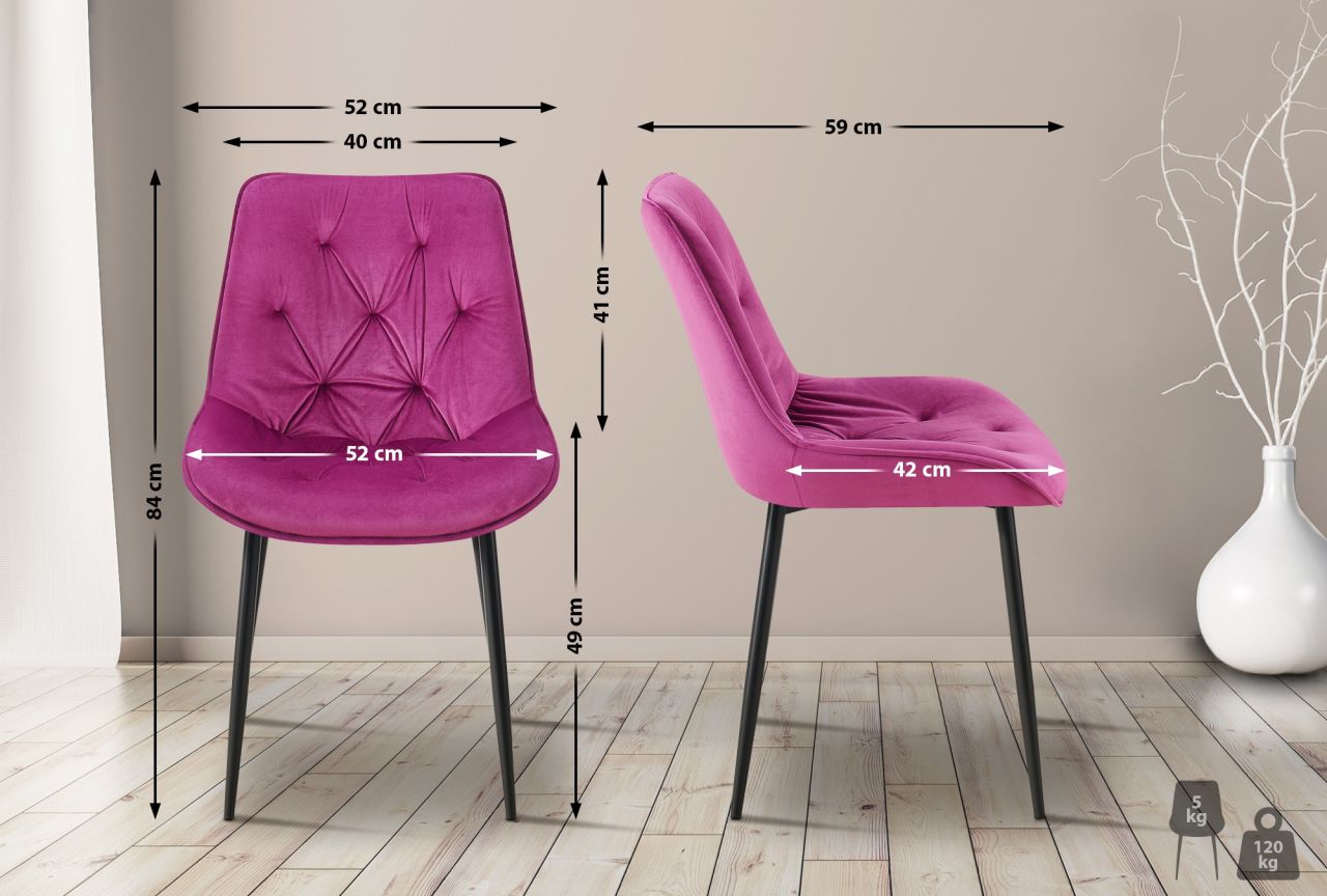 Esszimmerstuhl Wallace Samt lila 1 Esszimmerstuhl Wallace Samt lila
