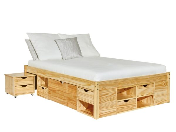 Funktionsbett Claas 140x200 Natur Massivholz