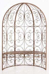 Halbpavillon Rosie mit Sitzbank antik braun