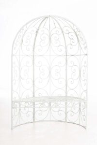 Halbpavillon Rosie mit Sitzbank antik weiss