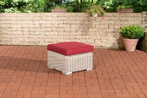 Hocker Bilbao Madeira Rubinrot perlweiss