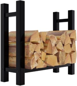 Kaminholzstaender Medya eckig 30x80x80 cm schwarz