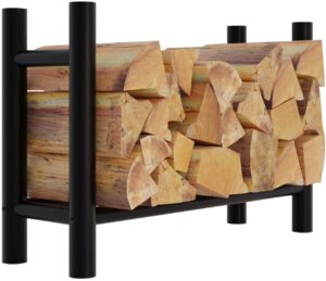 Kaminholzstaender Medya rund 30x80x60 cm schwarz