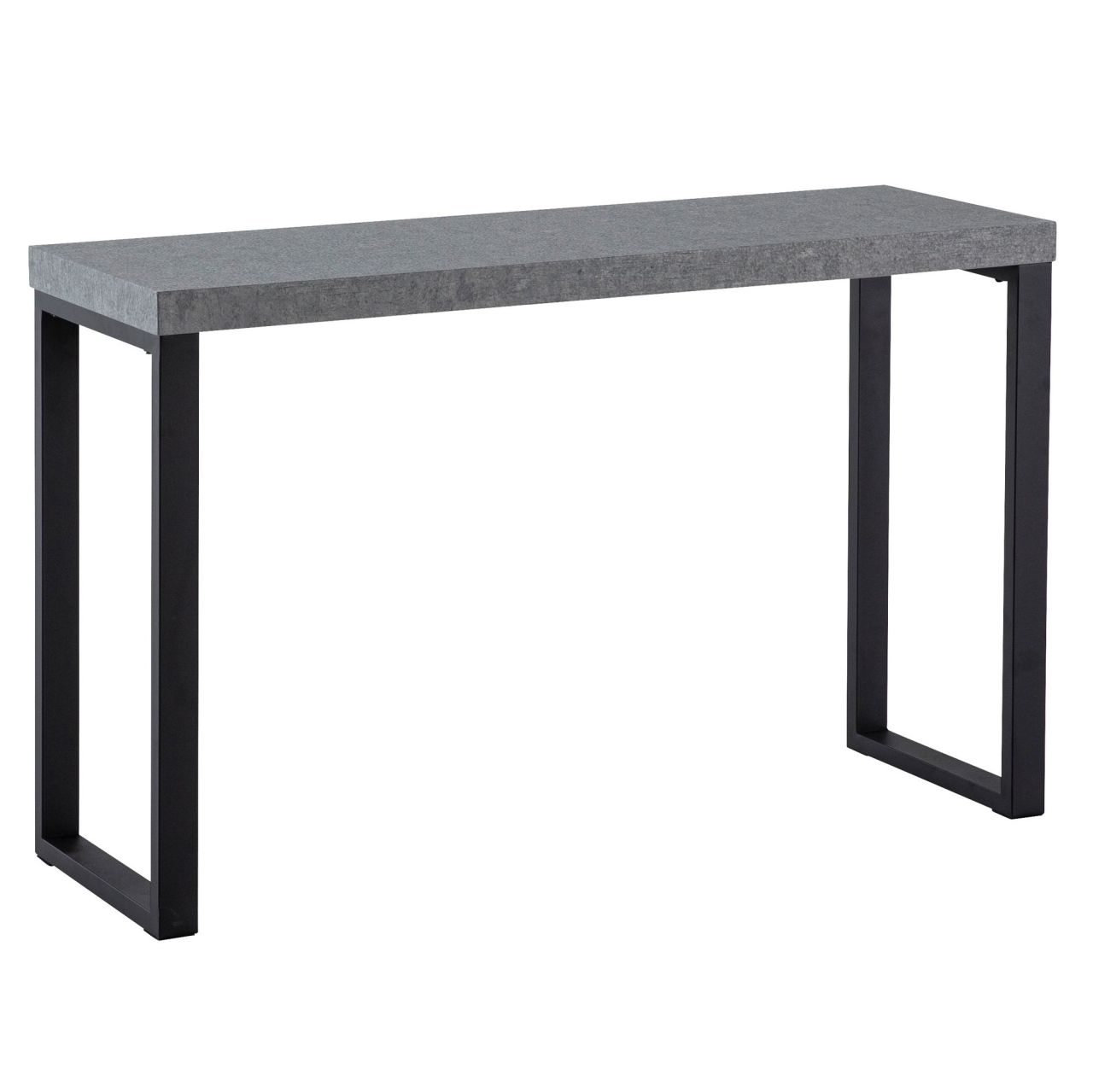 Konsolentisch Beton-Optik / Schwarz 120x40x76 cm Design Anrichte Flur, Ablagetisch Grau Schmal, Flurtisch mit Metallbeine, Dielentisch Lang Hoch, Kleiner Schreibtisch 1 Konsolentisch Beton-Optik / Schwarz 120x40x76 cm Design Anrichte Flur