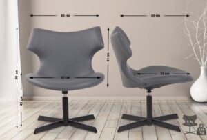 Lounger Welland Kunstleder grau