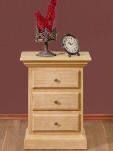 Nachtkonsole Nachtschrank Duett mit 3 Schubladen B 50 H 66 cm Pinie massiv Pinie karamell