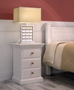 Nachtkonsole Nachtschrank Duett mit 3 Schubladen B 50 H 66 cm Pinie massiv Pinie lipizano