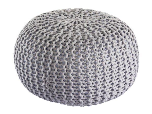 Pouf outdoor ø55cm Sitzpouf Terrasse Pool Garten grau - silbergrau