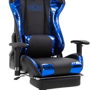 Racing Bürostuhl Turbo mit Fußablage glanz schwarz/blau