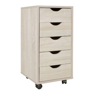 Rollcontainer 33 x 64 x 38 cm MDF-Holz 5 Schubladen sonoma