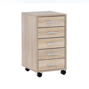 Rollcontainer Sonoma 33 x 63 x 38 cm Holz Schubladenschrank Schreibtisch