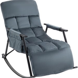 Schaukelstuhl Cathy Samt dunkelgrau