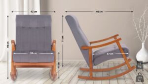 Schaukelstuhl Saltillo Samt walnussgrau