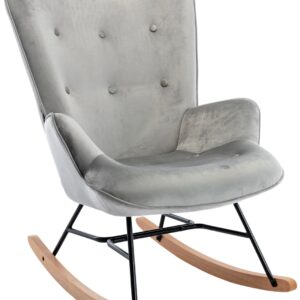 Schaukelstuhl Sanka Samt grau