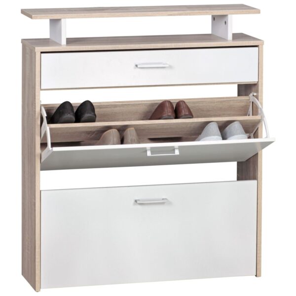 Schuhkipper Holz 80x95x24 cm Modern Sonoma Eiche